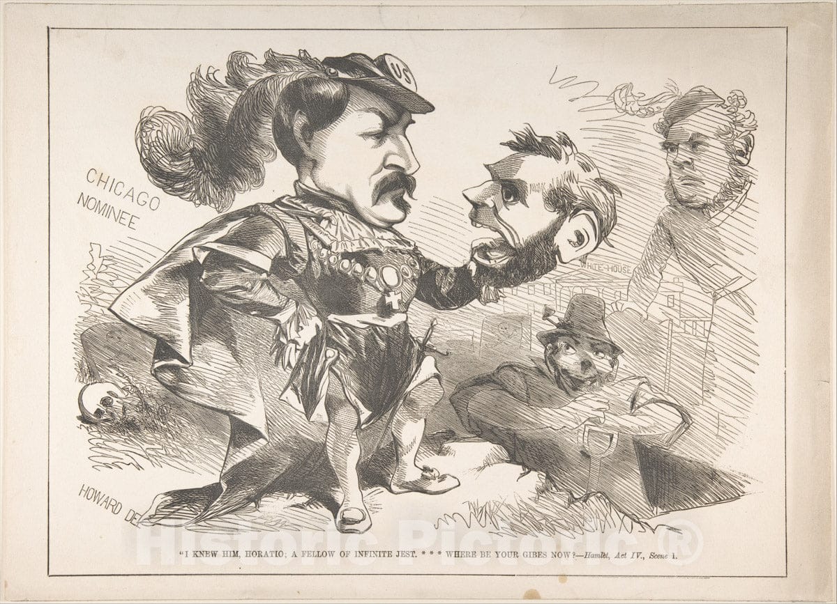 Art Print : Justin H. Howard - Chicago Nominee:I Knew him, Horatio; a Fellow of Infinite jest.Where be Your gibes Now?–Hamlet, Act IV sic, Scene 1" : Vintage Wall Art