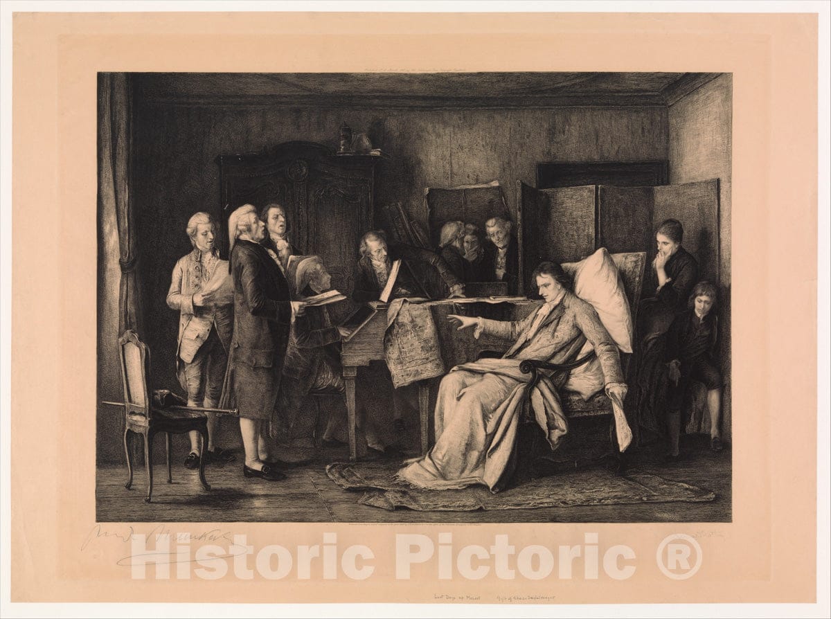 Art Print : Armand Mathey-Doret - The Last Moments of Mozart : Vintage Wall Art