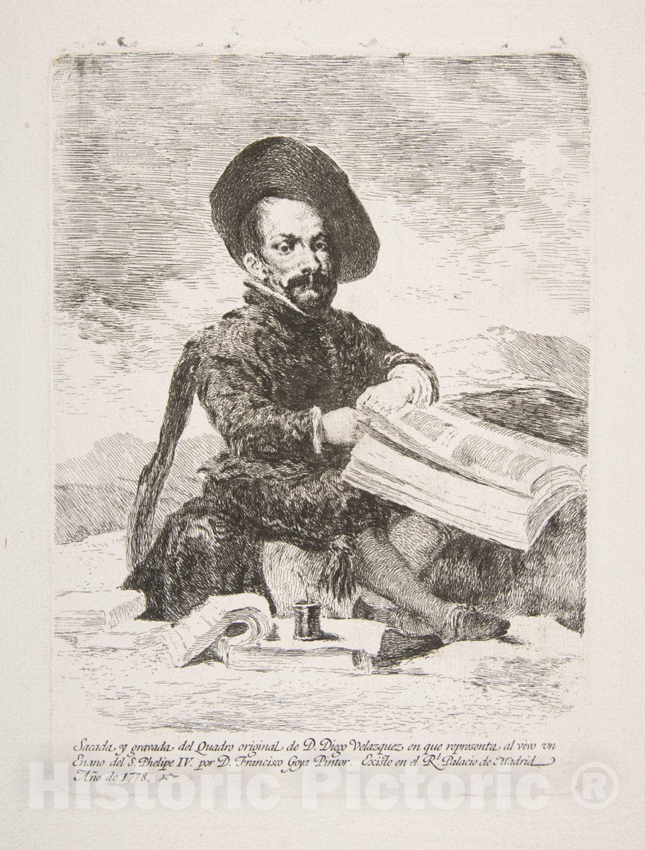 Art Print : Goya - A Dwarf (Un Enano) Portrait of El Primo : Vintage Wall Art