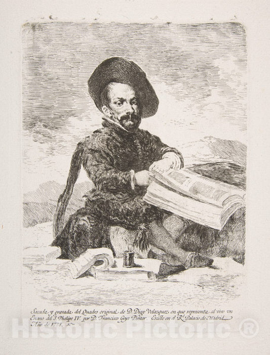 Art Print : Goya - A Dwarf (Un Enano) Portrait of El Primo : Vintage Wall Art