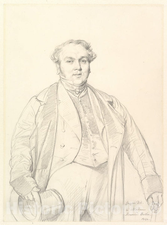 Art Print : Jean Auguste Dominique Ingres - Armand Bertin : Vintage Wall Art