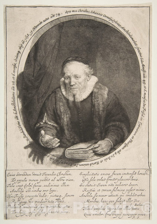 Art Print : Rembrandt (Rembrandt Van Rijn) - Jan Cornelisz. Sylvius, Preacher : Vintage Wall Art