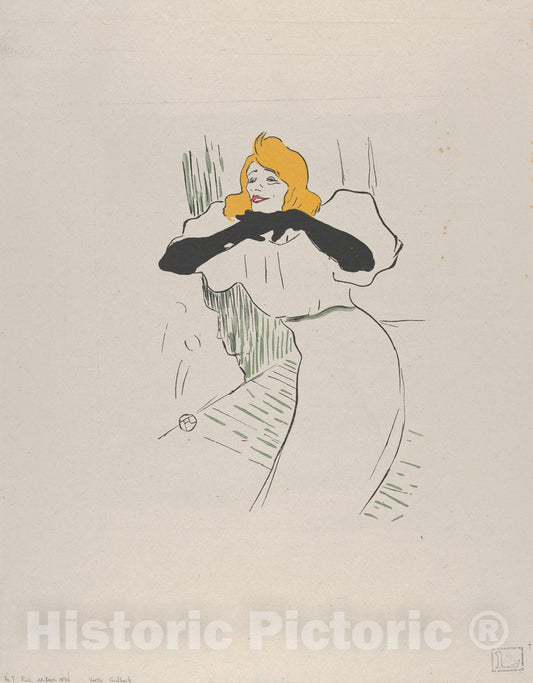 Art Print : Henri de Toulouse-Lautrec - Yvette Guilbert : Vintage Wall Art