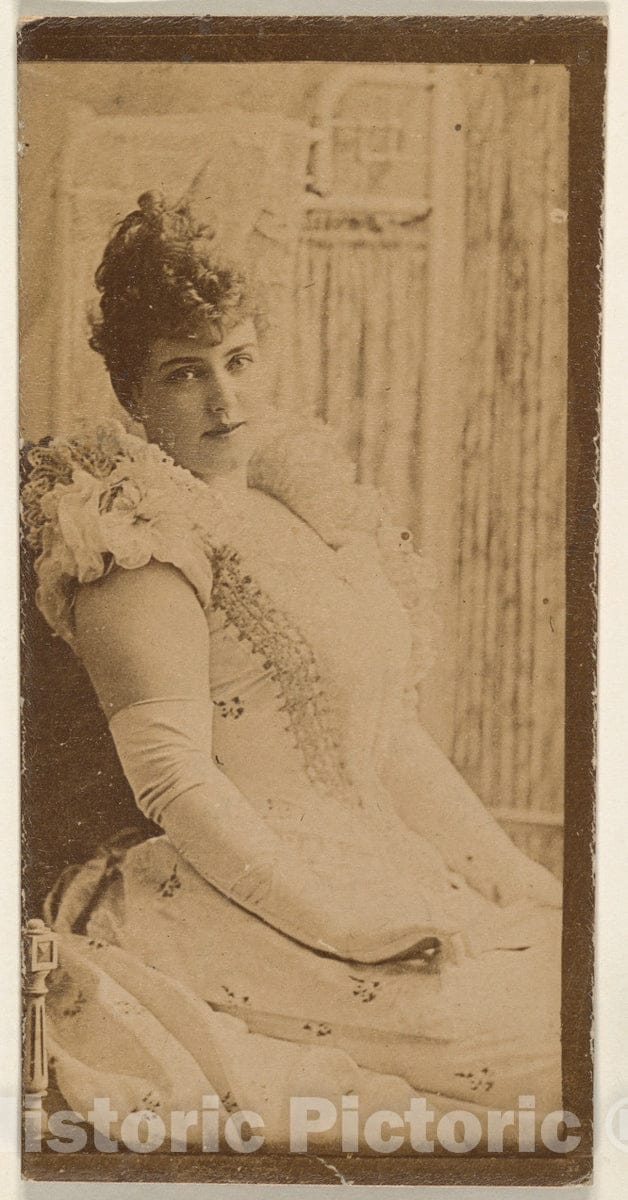 Photo Print : Seated Actress Wearing Long White Gloves, from The Actresses Series (N668) : Vintage Wall Art