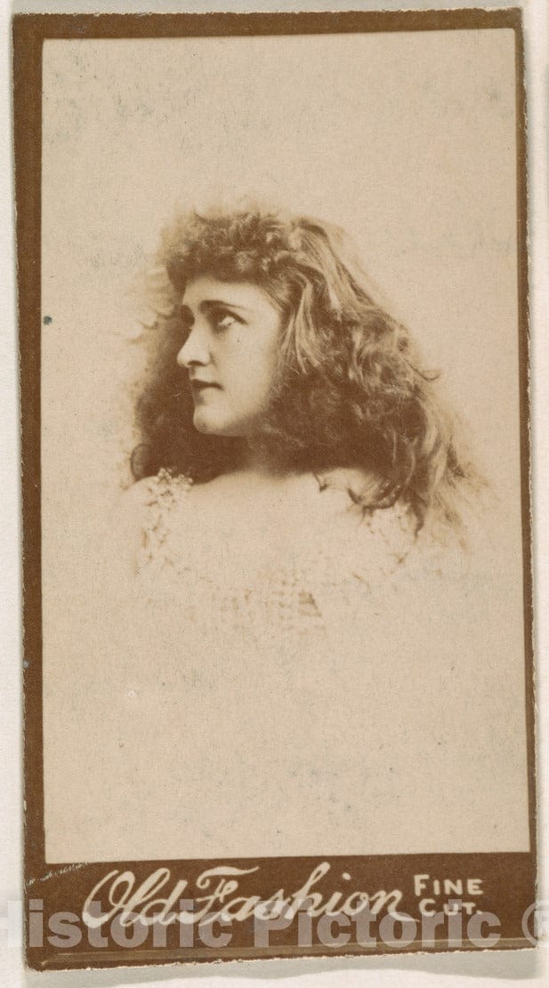 Photo Print : Portrait of Actress in Profile, from The Actresses Series (N664) Promoting Old Fashion Fine Cut Tobacco - 431595 : Vintage Wall Art