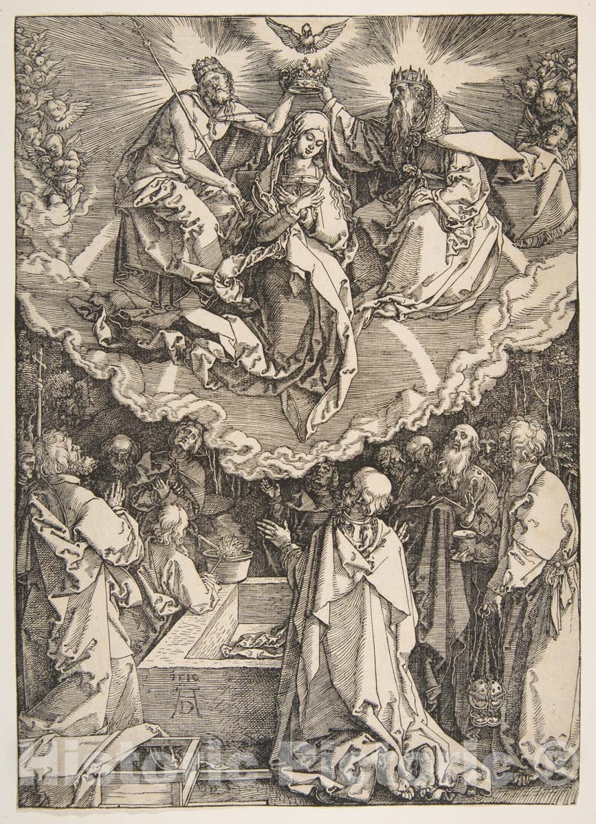 Art Print : Albrecht Dürer - The Assumption and Coronation of The Virgin, from The Life of The Virgin 1 : Vintage Wall Art