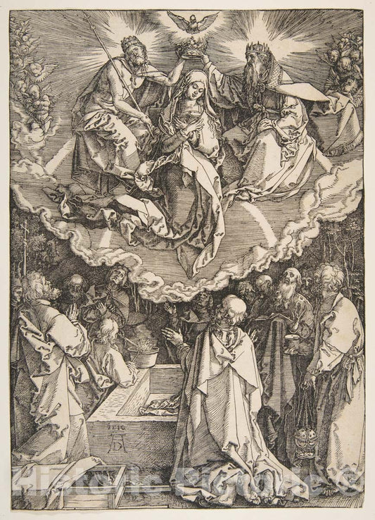 Art Print : Albrecht Dürer - The Assumption and Coronation of The Virgin, from The Life of The Virgin 1 : Vintage Wall Art