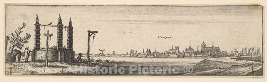 Art Print : Wenceslaus Hollar - Kampen : Vintage Wall Art