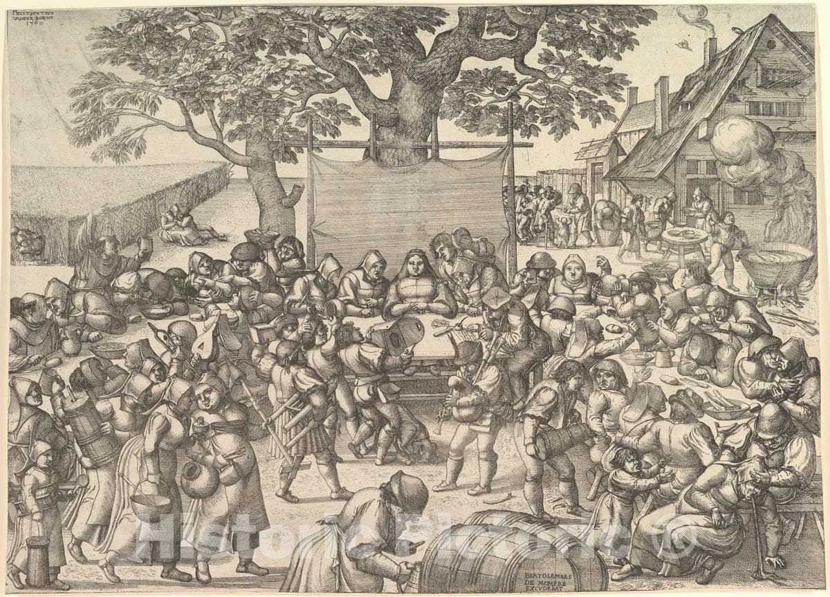 Art Print : Peeter Van der Borcht - Peasant Wedding : Vintage Wall Art