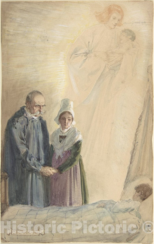 Art Print : Charles Edmund Brock - Illustration for Little Peter: A Christmas Morality for Children of Any Age - 431608 : Vintage Wall Art