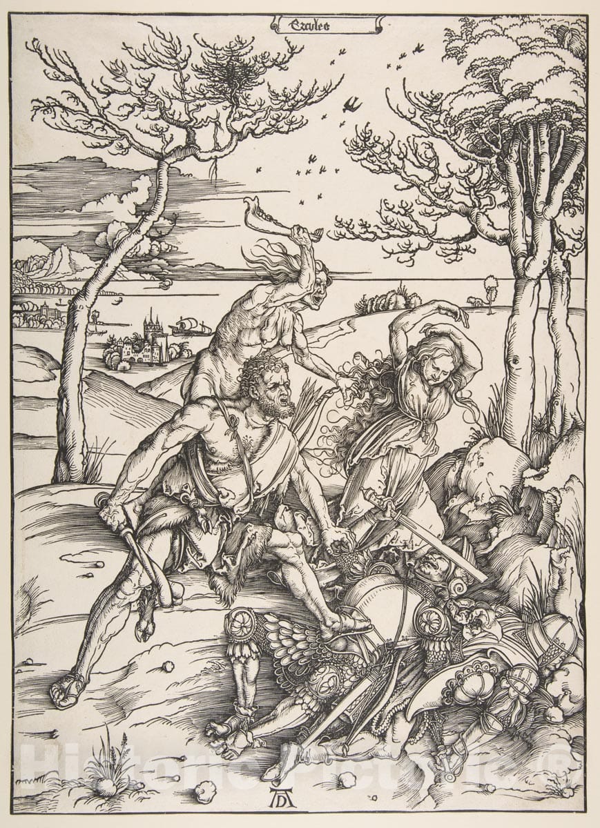 Art Print : Albrecht Dürer - Hercules and Cacus 1 : Vintage Wall Art