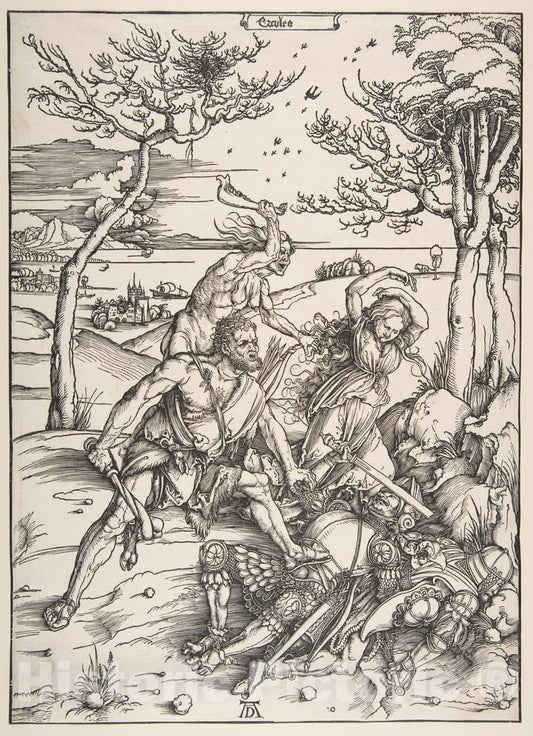 Art Print : Albrecht Dürer - Hercules and Cacus 1 : Vintage Wall Art