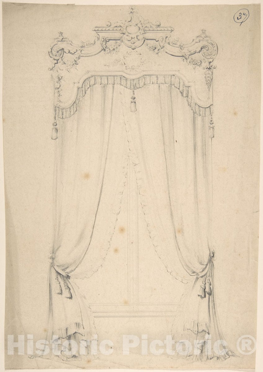 Art Print : Charles Hindley and Sons - Design for Curtains - 431617 : Vintage Wall Art