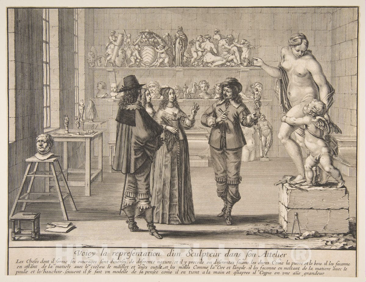 Art Print : Abraham Bosse - The Sculptor 2 : Vintage Wall Art