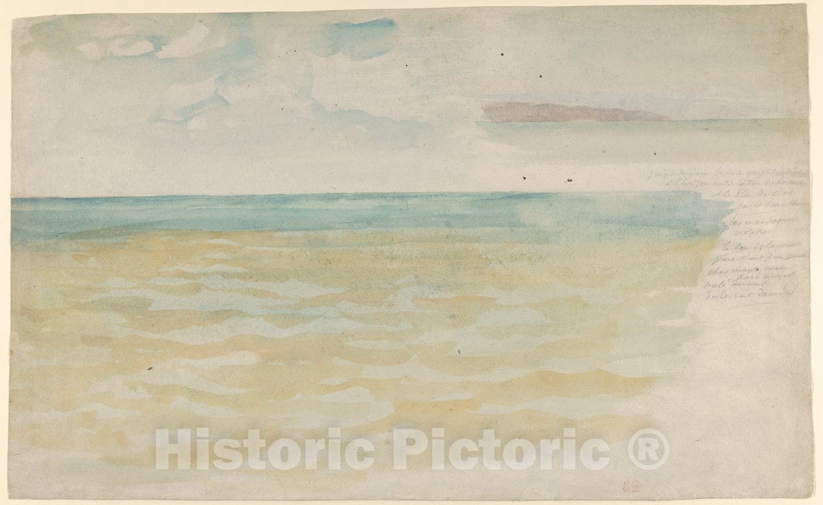 Art Print : Eugène Delacroix - The Sea at Dieppe : Vintage Wall Art