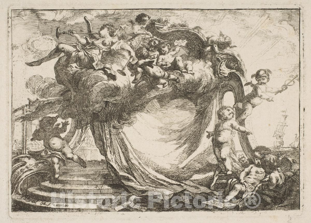 Art Print : Gabriel de Saint-Aubin - Vignette Pour une adresse : Vintage Wall Art