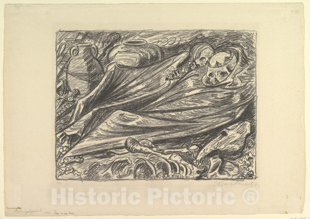 Art Print : Ernst Barlach - Grave of The Kings (Köningsgrab) : Vintage Wall Art