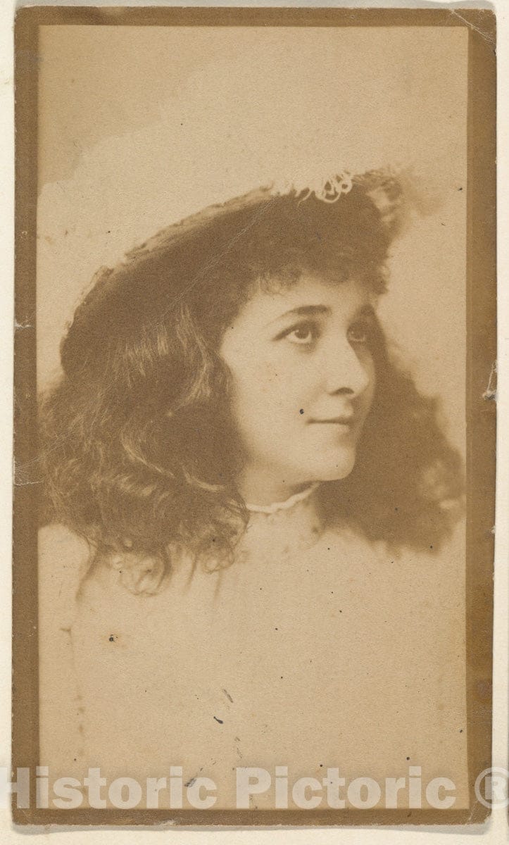 Photo Print : Portrait of Actress Wearing Feathered hat, from The Actresses Series (N668) : Vintage Wall Art