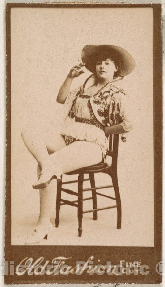 Photo Print : Actress Wearing Wide-Brimmed hat, from The Actresses Series (N664) Promoting Old Fashion Fine Cut Tobacco - 431701 : Vintage Wall Art