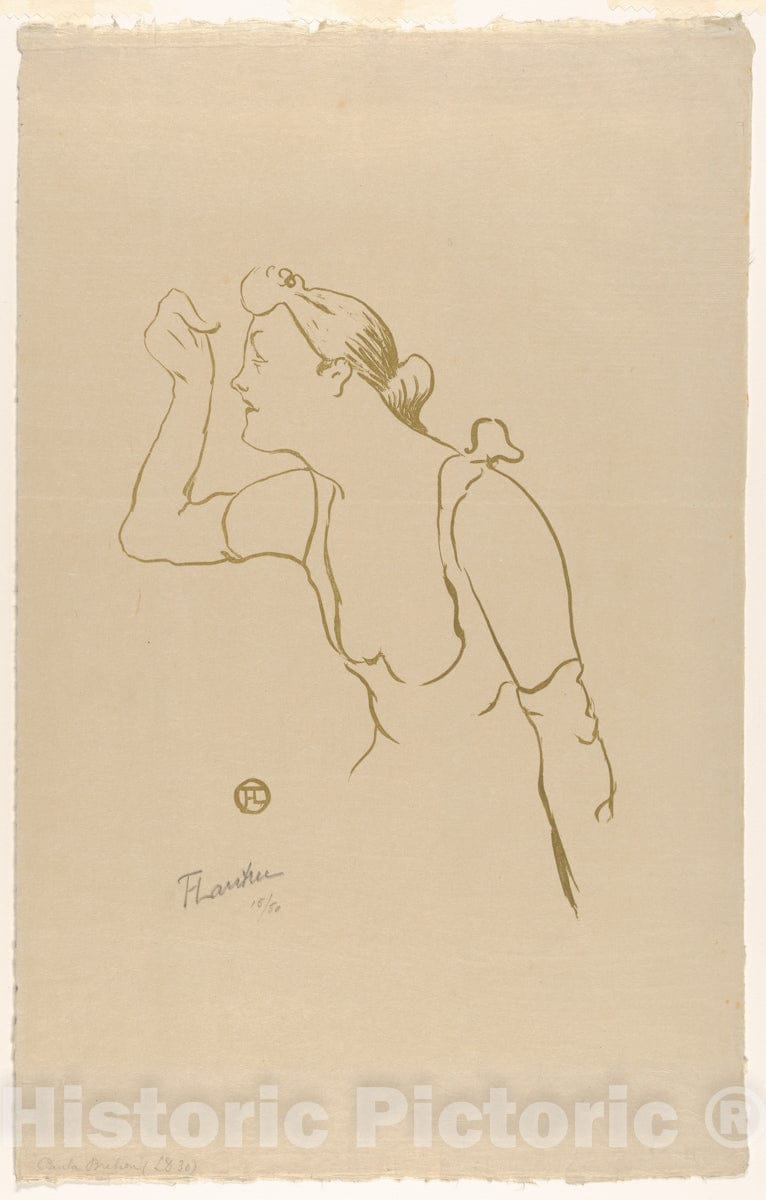 Art Print : Henri de Toulouse-Lautrec - Paula Brébion (from Le Café Concert) 2 : Vintage Wall Art