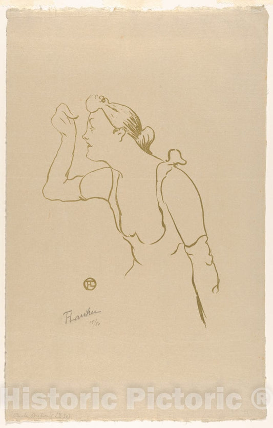 Art Print : Henri de Toulouse-Lautrec - Paula Brébion (from Le Café Concert) 2 : Vintage Wall Art