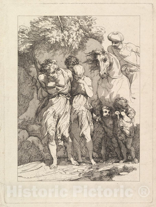 Art Print : Robert Blyth - A Captive Family : Vintage Wall Art