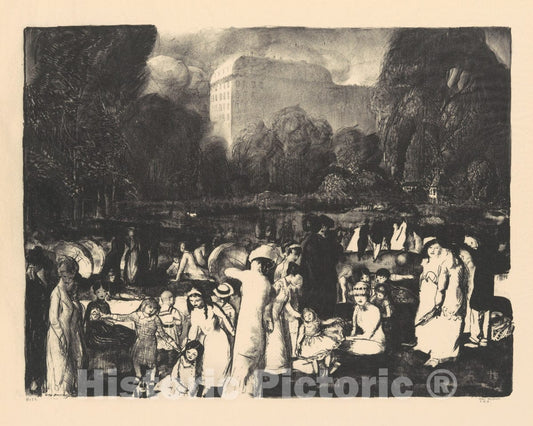 Art Print : George Bellows - in The Park, Light : Vintage Wall Art