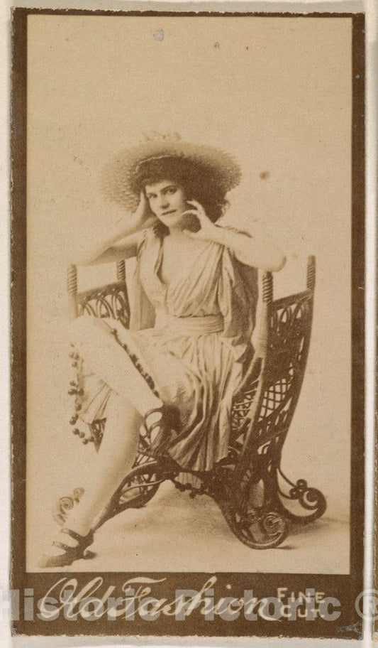 Photo Print : Actress Wearing Wide-Brimmed hat, from The Actresses Series (N664) Promoting Old Fashion Fine Cut Tobacco - 431812 : Vintage Wall Art