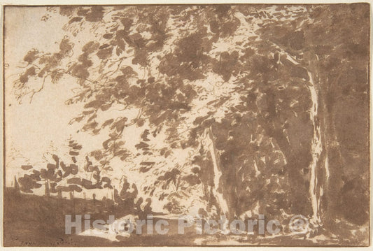 Art Print : Jan de Bisschop - A Path in The Haagse Bos, The Hague : Vintage Wall Art