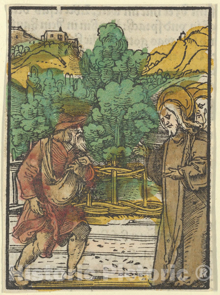 Art Print : Hans Schäufelein - The Parable and The Sower, from Das Plenarium : Vintage Wall Art