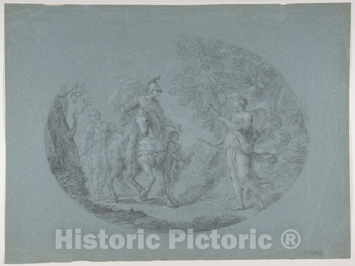 Art Print : Stefano Pozzi - Venus Disguised as a Huntress Appears to Aeneas (Aeneid I: 305 ff.) : Vintage Wall Art