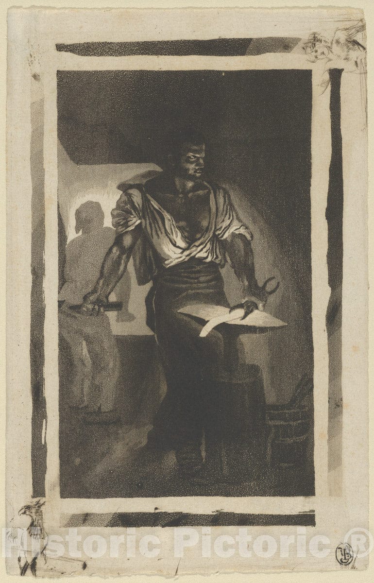 Art Print : Eugène Delacroix - A Blacksmith : Vintage Wall Art