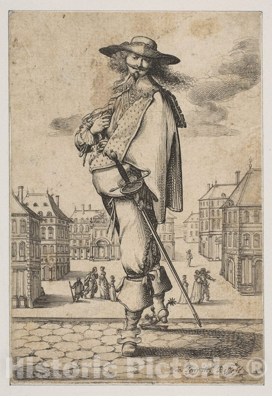 Art Print : Abraham Bosse - Gentleman with a Sword : Vintage Wall Art
