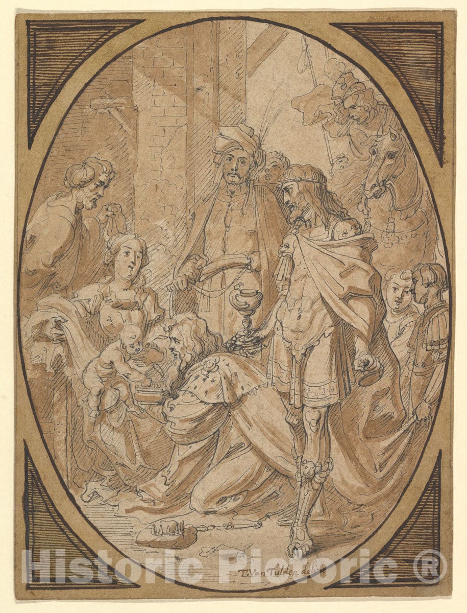 Art Print : Theodoor Van Thulden - The Adoration of The Magi : Vintage Wall Art