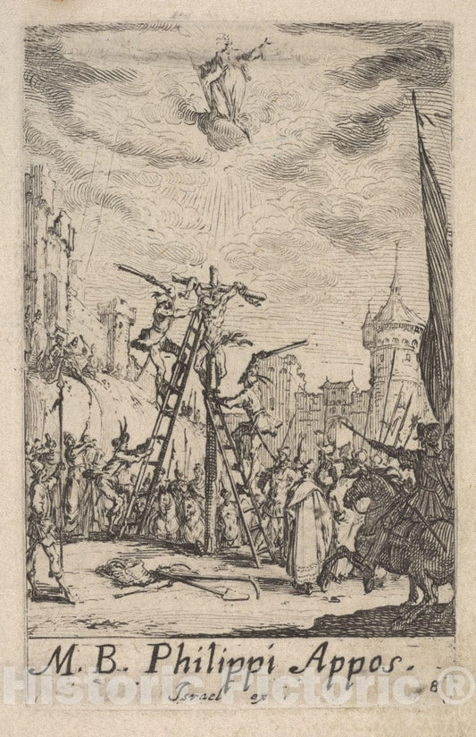 Art Print : Jacques Callot - Martyrdom of Saint Philip, from The Series 'The Little Apostles' (Les Petits apôtres) : Vintage Wall Art