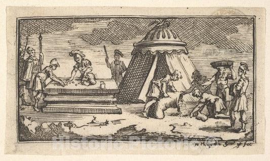 Art Print : William Hogarth - Issued Barley Instead of Wheat First Version (John Beaver, Roman Military Punishments, 1725) : Vintage Wall Art