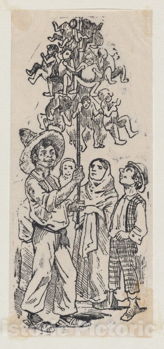 Art Print : José Guadalupe Posada - A Vendor Selling Toys : Vintage Wall Art