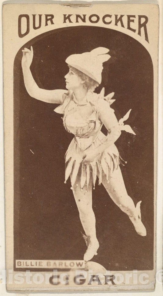 Photo Print : Billie Barlow, from The Actresses Series (N665) Promoting Our Knocker Cigars 2 : Vintage Wall Art