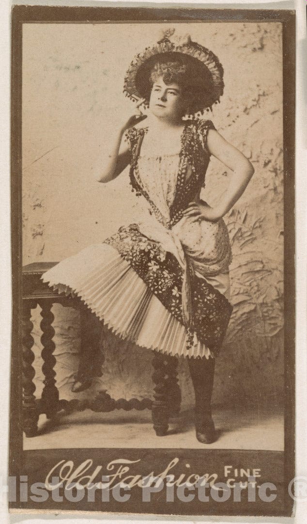 Photo Print : Actress Standing with Hand on Hip, from The Actresses Series (N664) Promoting Old Fashion Fine Cut Tobacco 2 : Vintage Wall Art