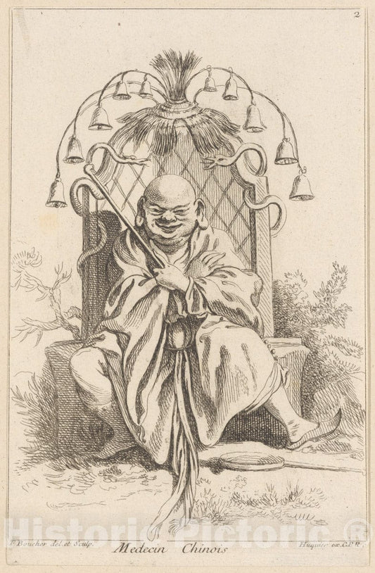 Art Print : François Boucher - Chinese Doctor : Vintage Wall Art