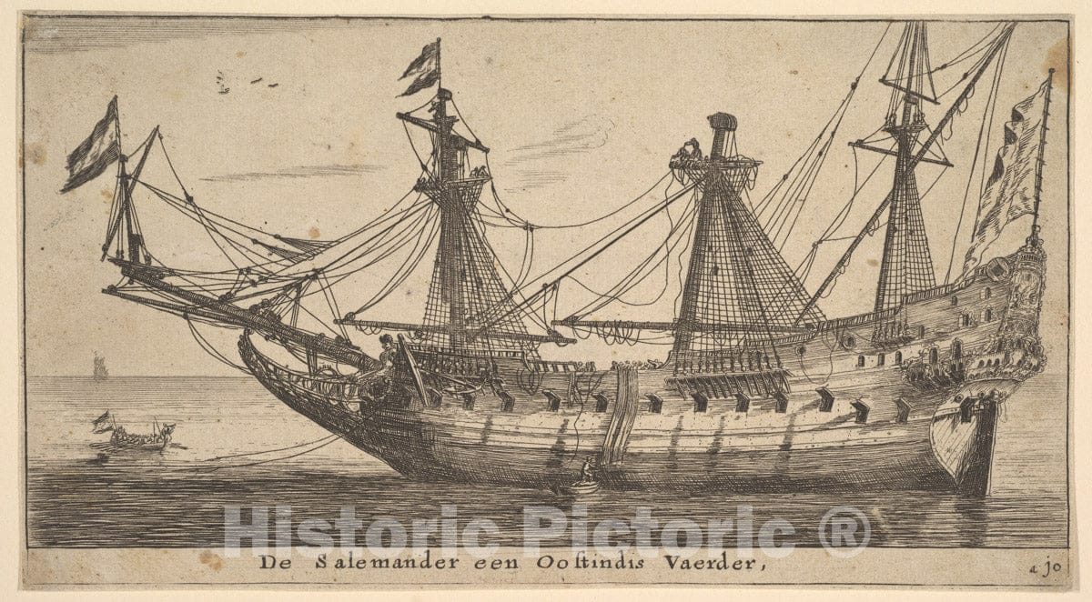 Art Print : Reinier Nooms, Called Zeeman - De Salemander EEN Oostindis Vaerder : Vintage Wall Art