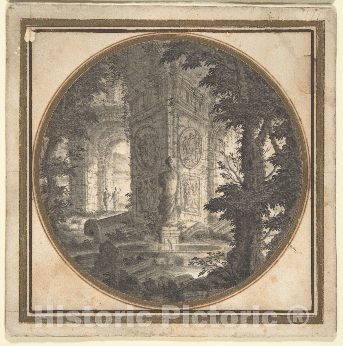 Art Print : Carlo Fantaccini - Imaginary Landscape with Classical Ruins