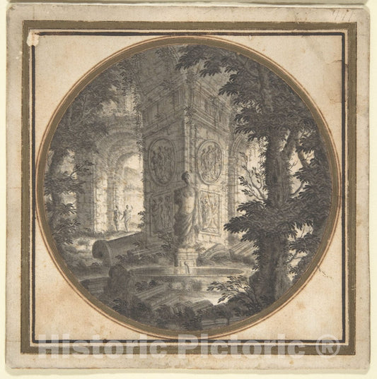 Art Print : Carlo Fantaccini - Imaginary Landscape with Classical Ruins