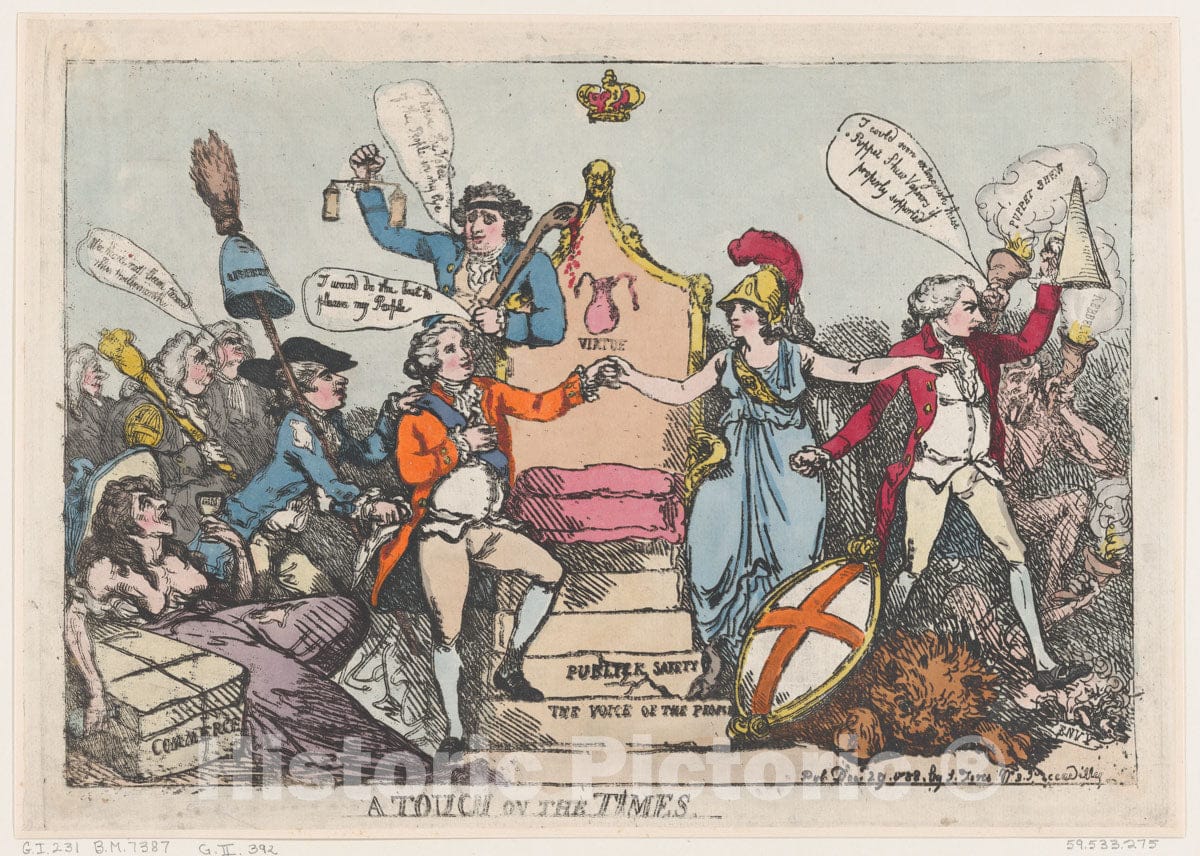 Art Print : Thomas Rowlandson - A Touch on The Times 1 : Vintage Wall Art
