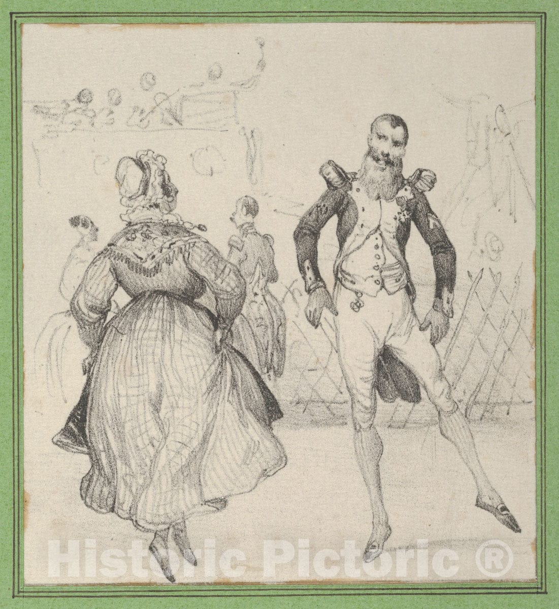 Art Print : Victor Adam - A Soldier and a Woman Dancing : Vintage Wall Art