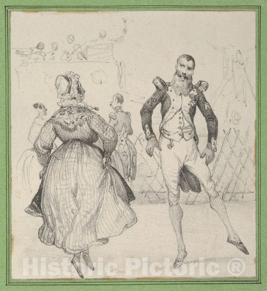 Art Print : Victor Adam - A Soldier and a Woman Dancing : Vintage Wall Art