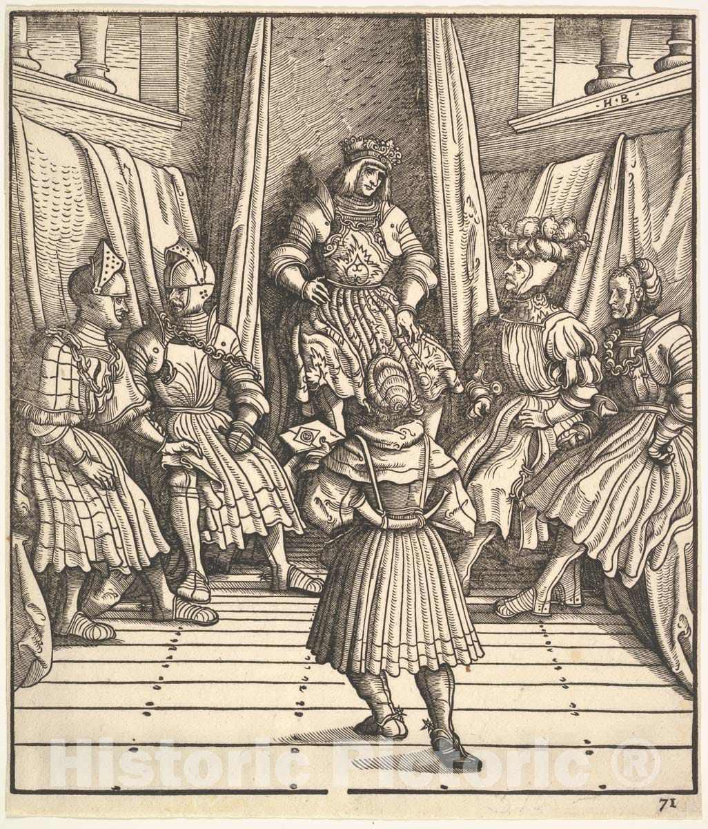 Art Print : Hans Burgkmair - Illustration from The White King (Der Weiß König) : Vintage Wall Art