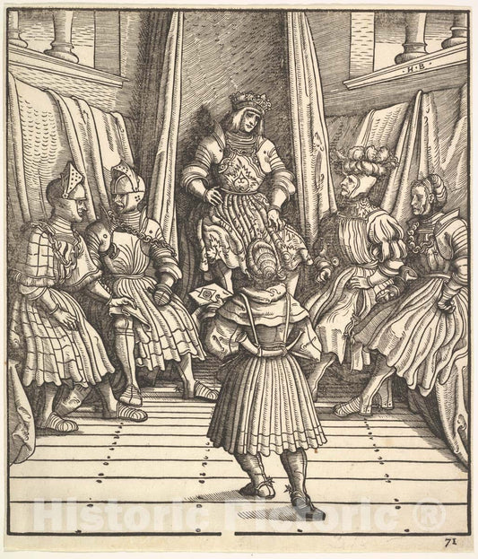 Art Print : Hans Burgkmair - Illustration from The White King (Der Weiß König) : Vintage Wall Art