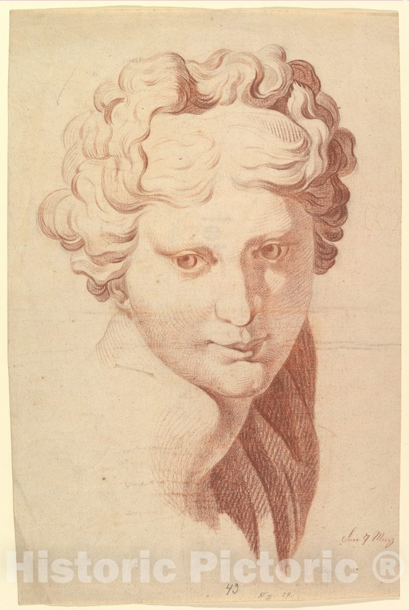 Art Print : Johann Evangelist Kastner - Idealized Female Head, Copied After The Antique : Vintage Wall Art