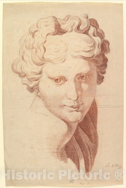 Art Print : Johann Evangelist Kastner - Idealized Female Head, Copied After The Antique : Vintage Wall Art